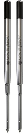 Monteverde Soft-Roll-Kugelschreibermine für Sheaffer-Kugelschreiber, 2 Stück, Stärke M, Schwarz