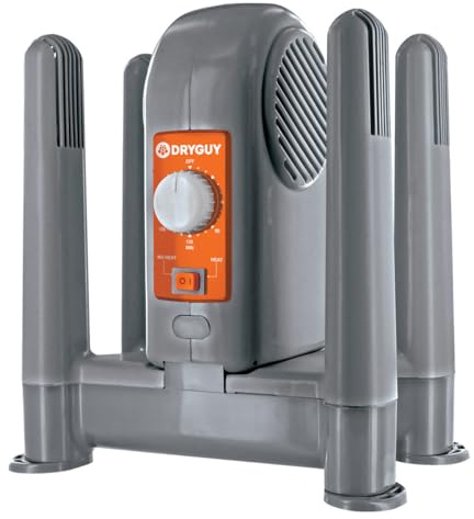 DryGuy Shoe, Boot, Garment & Gear Electric Dryer, Quick Drying for Ski, Work, Sports Equipment – Energy Efficient, Odor Eliminating Design, Home or Garage Use,4 Port, Heat + Fan (Dry time: 1-3hrs)