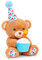 Lashuma Plüschtier Bär, Pipp The Bear Happy Birthday, Teddy mit Kuchen und Kerze, Kuscheltier Plüschbär 15 cm