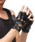 Nappaglo Herren Lederhandschuhe für Fahren italienisches Lammfell Halbfinger Fingerlose Ungefüttert Motorrad Radfahren Handschuhe (XL (Umfang der Handfläche:22.8-24.1cm), Schwarz)