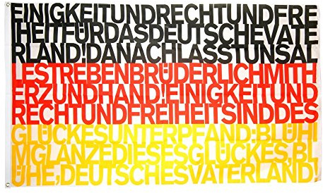Flaggenfritze® Deutschland Fanflagge 90 x 150 cm – Nationalhymne – Fußball-Fahne für Turnier, Fanfest, Balkon & Autokorso + gratis Digni® Sticker