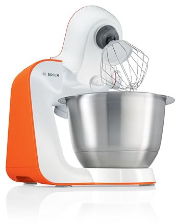 Bosch Hausgeräte MUM5 StartLine Küchenmaschine MUM54I00, vielseitig einsetzbar, große Edelstahl-Schüssel (3,9l), Patisserie-Set aus Edelstahl, spülmaschinenfest, 900 W Impulsive Orange