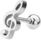Piercingfaktor Piercing Ohr aus Chirurgenstahl Helix Tragus Ohrpiercing Cartilage Stab Barbell Knorpel Stecker Notenschlüssel Flach Kugel Silber