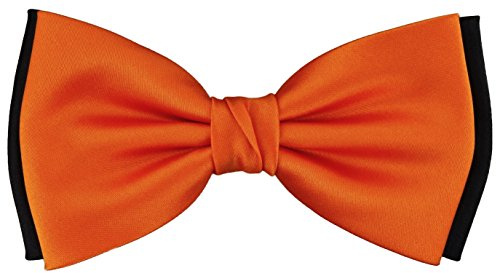 TigerTie vorgebundene doppelfarbige Satin Fliege in Uni + Box
