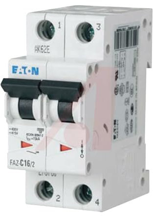 Eaton MCB Leitungsschutzschalter Typ D, 2-polig 8A 240 → 415V, Abschaltvermögen 10 kA xEffect