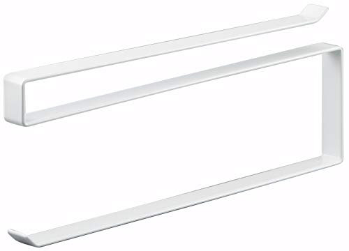 Yamazaki 7115 TOWER Hängender Küchenrollenhalter, weiß, Stahl, Minimalistisches Design, 1,5 x 26 x 9,5 cm (LxBxH)