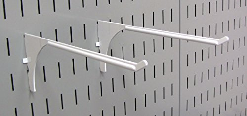 Wall Control 2-Piece White Metal Pegboard Hook, Extended Reach, 9in, 3.5x0.5x9in, 0.22lbs, 300.0lbs Capacity, Rust Resistant, for Tool Board and Pegboard Panels