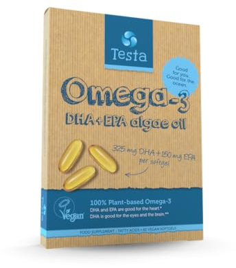 Vegan Omega 3 Supplement - High Strength 325mg DHA + 150mg EPA per Capsule - 1 Capsule a Day - Supports Heart, Brain, Joint Health - Plant-Based Omega 3 from Algae Oil - 2 Months Supply