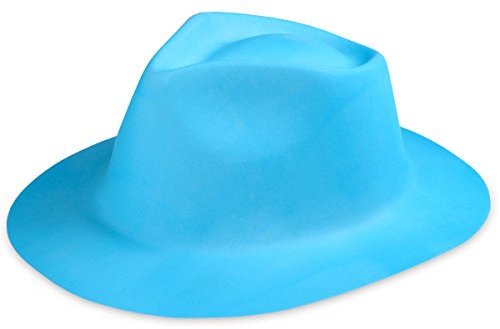 Alsino Kunststoff Partyhut Karneval Scherzartikel Hut Al Capone Plastik Trilby Partyhut Fasching, Hut wählen:CW-61 blau