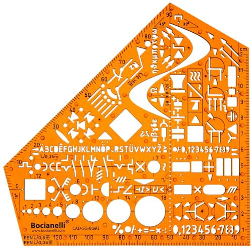 Elektriker Schablone - Elektroniker Schablone - Elektro Schablone für Technisches Zeichnen - Zeichenschablone Elektrotechnik - Zeichenwinkel Elektrotechnik - Elektroinstallation Schablonen
