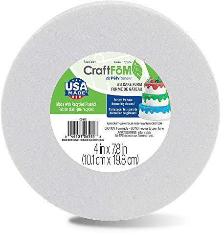 FloraCraft CD48S/12 Styrofoam Cake Form Kuchenform aus Styropor, Weiß, 4 Inch x 7.8 Inch