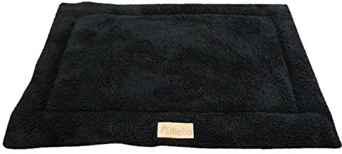 Ellie-Bo Hundebett aus Sherpa-Fleece, schwarz, geeignet für Hundekäfig Größe L mit 89 cm