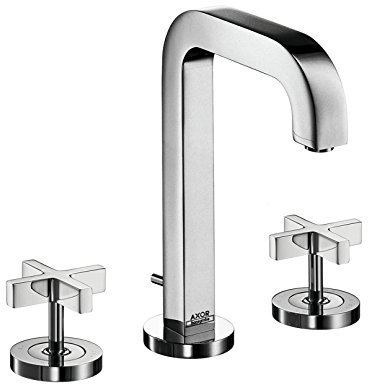 AXOR Wasserhahn Citterio 3-Loch (Armatur mit Auslauf Höhe 170mm und Zugstangen-Ablaufgarnitur) Chrom