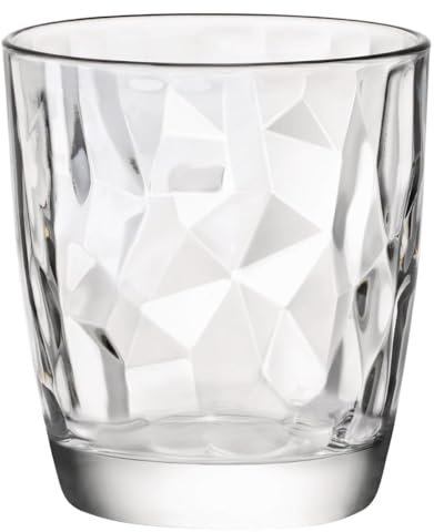 Ensemble de verres Bormioli Rocco Diamond 6 pièces (Couleur claire, Verres de 305 ml, Lavables au lave-vaisselle, Verres à eau, pour cocktails / eau)