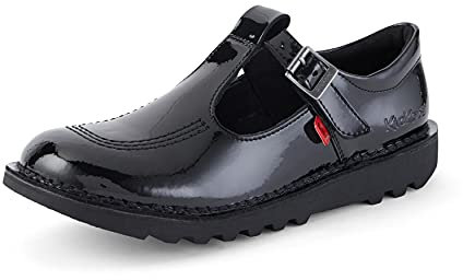 Kickers Kick T Patent Youth, Girls Mary Jane, Black (Black/Black), 5 UK (38 EU)