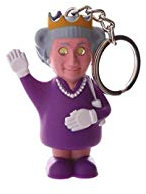 Portachiavi con suono e luci led a forma di Regina Elisabetta Souvenir Inghilterra