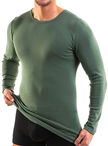 HERMKO 3640 Herren Langarm Shirt aus 100% Bio-Baumwolle, Long-Sleeved Underwear for Men Männer Unterhemd mit Langen Armen