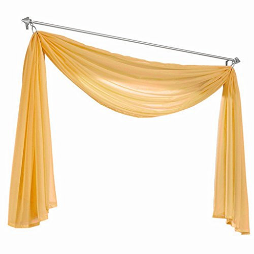 HongYa Gardine Voile Schals Transparent Querbehang BxL: 145x600cm Sonnengelb