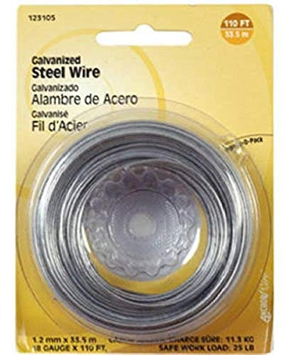The Hillman Group 123130 - Alambre de acero galvanizado de calibre 16, 3 m, 1 unidad