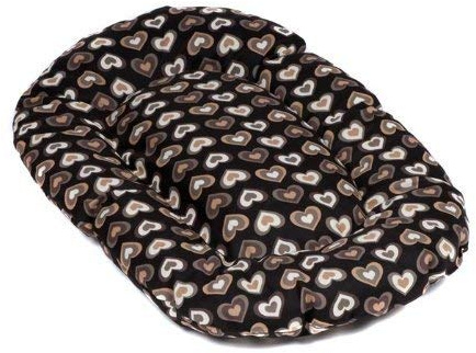 adena Hundekissen oval 50 x 30 cm - Herzen braun