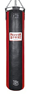 Paffen Sport Star Leder-Boxsack; schwarz/rot; gefüllt; 150cm; 50kg