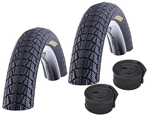 KENDA Set: 2 x Fahrrad BMX Reifen K907 Krackpot SCHWARZ 20x1.95 + 2 SCHLÄUCHE Autoventil