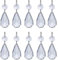 H&D HYALINE & DORA 10pcs 38mm Crystal Chandelier Lamp Prisms Replacement Parts Hanging Leaf Pendants with Octagon Beads Silver Circle Connector,Christmas Wedding Party Decoration