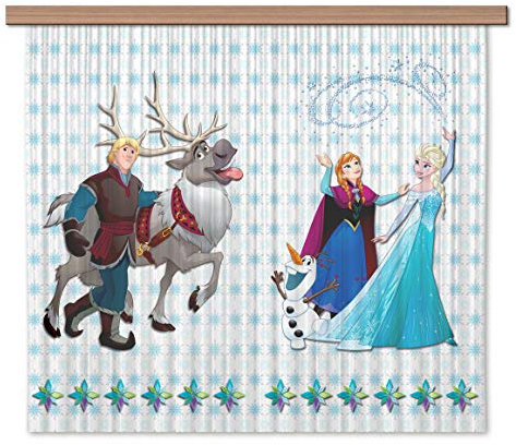 AG Design Disney Frozen und ihren Freunden Polyester Vorhänge Kinderzimmer 180 x 160 cm Gardinen 2 Teil | FCSXL 4370