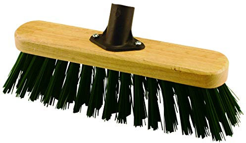 Elliott 29cm Green PVC Fibre Broom Head with Stiff Synthetic Bristles – Heavy Duty, Ideal for outdoor use, Workshops, warehouses and Gardening