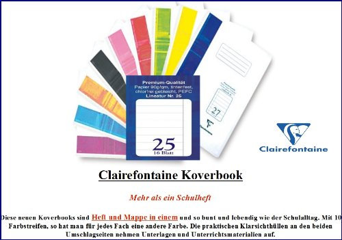 Koverbook PREMIUM SCHULHEFT Clairefontaine Schreibheft A4 (Lineatur 25) a 16 Blatt / Im 2er Pack 2 x Schreibheft a 16 Blatt.