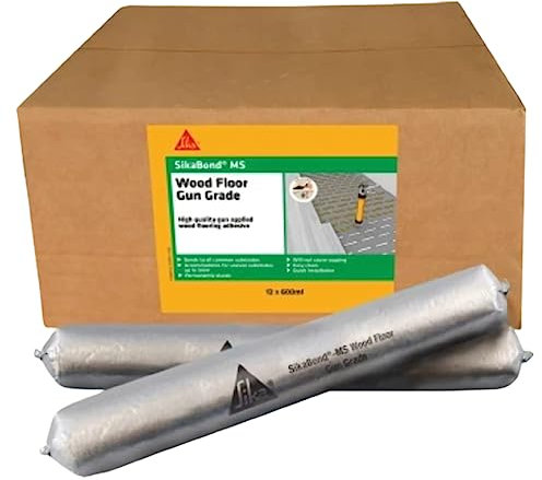 Sika SikaBond MS Wood Floor Adhesive – Solvent-Free – Elastic Formula – Ready To Use – Water-Free – Parquet Brown – 600ml