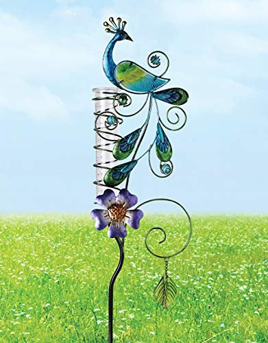 Sunset Vista Designs Pfau Regenmesser Gartenstecker 99,1 cm