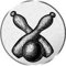 S.B.J - Sportland Pokal/Medaille Emblem, Motiv Kegeln, Durchmesser 50 mm, Silber