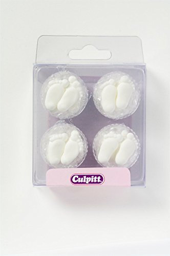 Baby Feet Cake Decorations - White