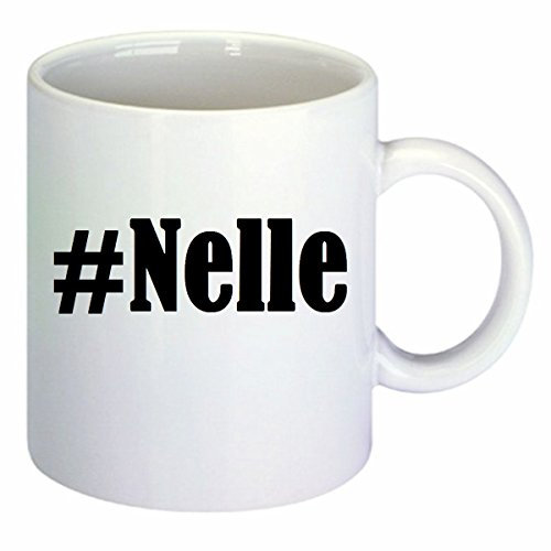 Kaffeetasse #Nelle Hashtag Raute Keramik Höhe 9,5cm ? 8cm in Weiß