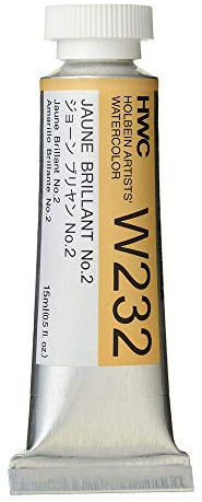 Holbein Artist's Watercolor 15ml Tube (Jaune Brillant No.2) W232