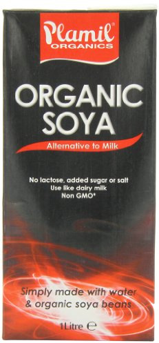 Plamil Organic Unsweetened Soya Milk 1 Litre (Pack of 6)