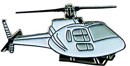 Metall-Emaille-Anstecker Fliegen-Hubschrauber in Weiß