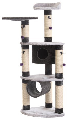 Nobby Kratzbaum SANTOS Plus, grau / anthrazit, 70 x 55 x 168 cm, 1 Stück