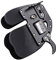 Decut New RUGBII Bogenschießen Finger Tab Wache Leder Einstellbare (klein (Schwarze Platte), Right)