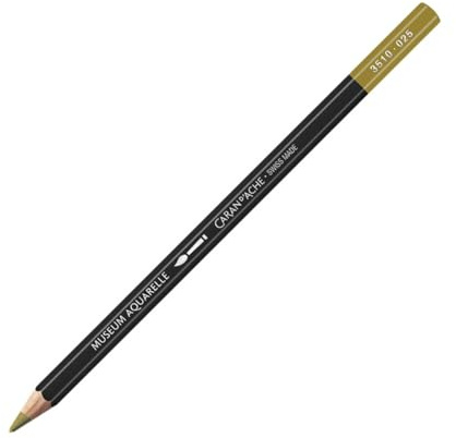 Caran D'ache Museum Aquarelle Pencil, Green Ochre (3510.025)