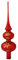 Krebs Glas Lauscha - Christbaumschmuck/Christbaumspitze aus Glas - Doppelspitze - Farbe: Rot mit Schneesterndekor - Größe: ca. 30 cm - Made in Germany