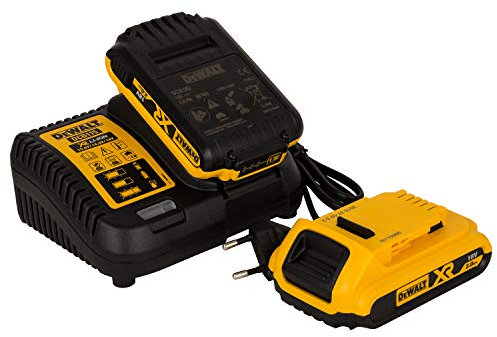 DeWalt Kit 2 batterie da pista XR 18V Li-Ion 2Ah e caricabatteria da pista XR 10.8V - 14.4V - 18V Li-Ion, Multicolore