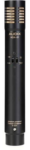 AUDIX ADX51 Small Diaphragm Condenser Microphone, Black, 4 x 4 x 10 Inches