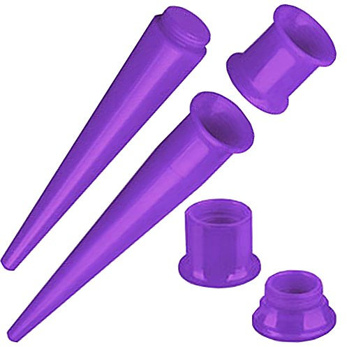 Piercingfaktor Piercing Ohrpiercing 2 in 1 Set Dehnstab Dehnungsstab Expander Flesh Tunnel 14mm Lila
