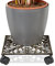 Relaxdays Porte-plantes carré à roulettes en fonte aluminium support pot de fleurs 4 roues plateau métal design style antiquités stable et résistant, bronze 27,5 x 27,5 cm