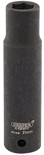 Draper 5185 1/4 Square Drive Expert Hi-Torq Metric Deep Impact Socket, 7 mm Size , Blue