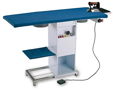 EOLO Tavolo da Stiro Professionale Rettangolare TS02 Piano Riscaldato Aspirante 129x51 cm Termostato Caldaia a Risparmio Energetico Ferro da Stiro Efficienza Energetica A++