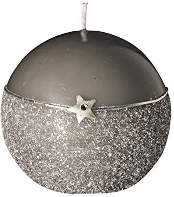 Weihnachtskerzen 4 Kugelkerzen Holy Grau 7 cm, Adventskranzkerzen