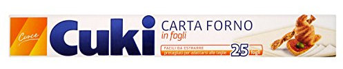 Cuki – Backpapier, leicht zu ziehen, vorgestanzt für Anpassen Backformen – 6 Packungen von 25 Blätter [150 Blatt]